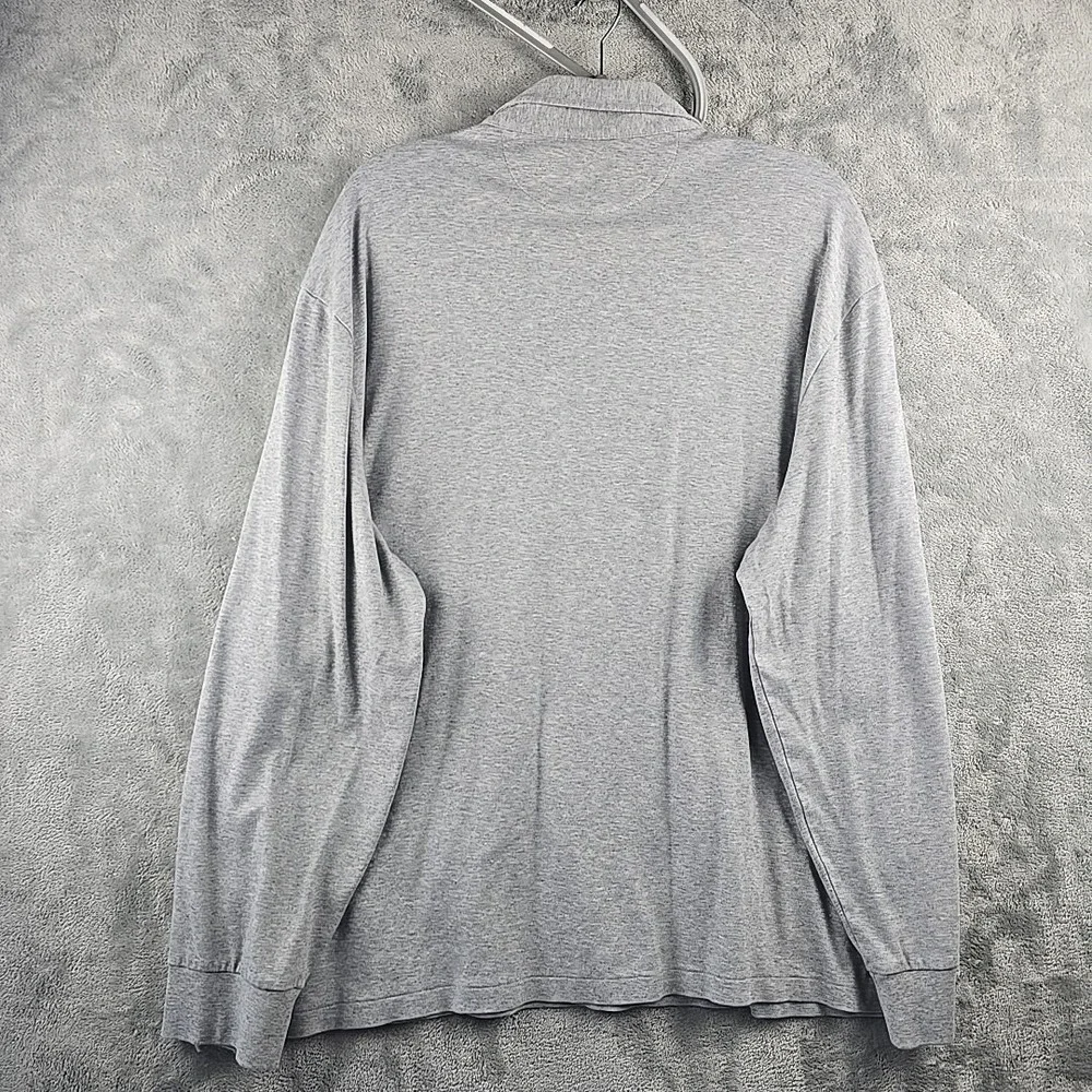 Polo‎ Ralph Lauren Shirt Mens 2XL Gray Pony Rugby Golf Classic Fit Long Sleeve
